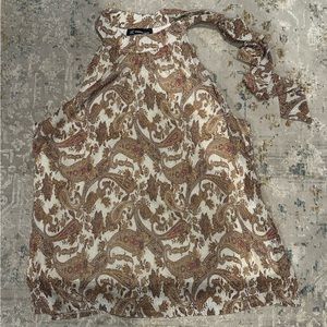 INC International Concepts Sleeveless Cream and Gold Metallic Blouse